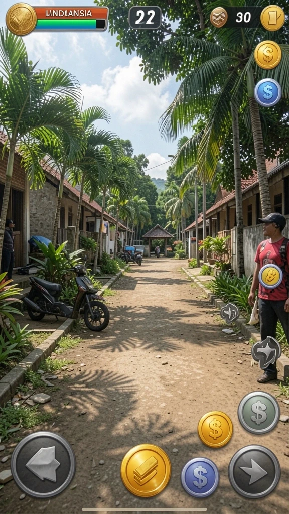 Grafis yang menarik dan warna cerah.