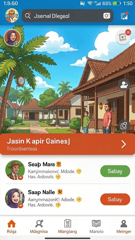 Tampilan awal yang menarik dengan grafis menawan.