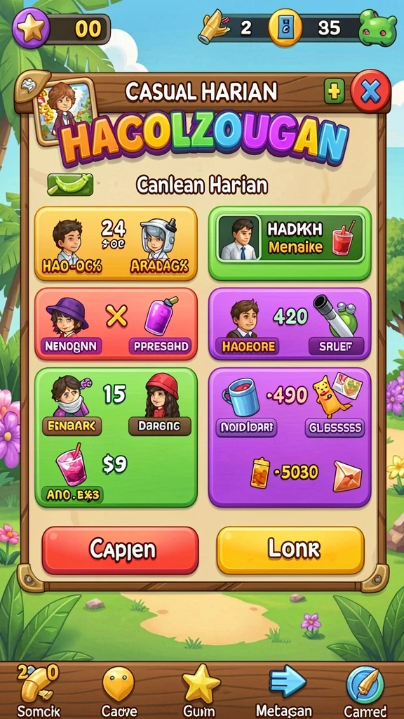 Beragam tema permainan yang tersedia untuk dinikmati.