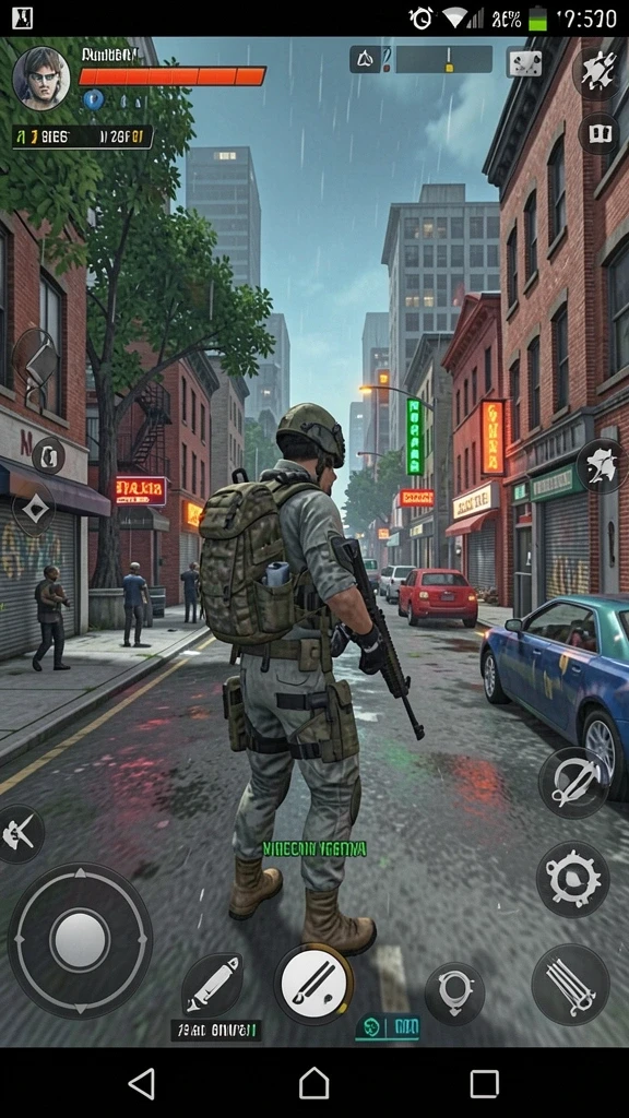 Screenshot menampilkan karakter utama di planet alien.