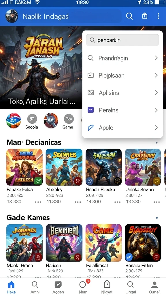 Tampilan antarmuka permainan yang menarik.