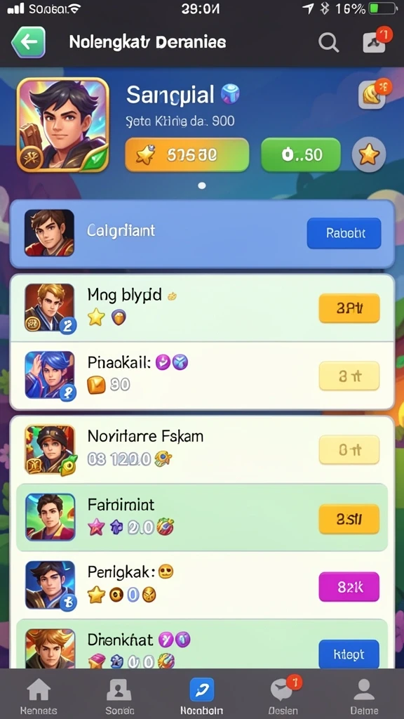 Screenshot menampilkan tampilan level menantang dalam MINTOTO.