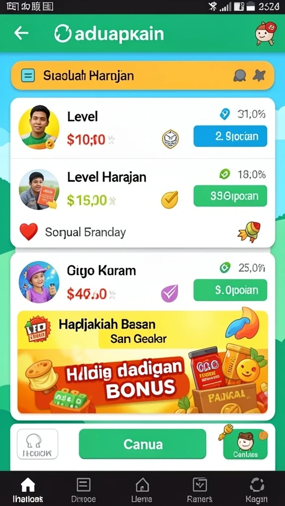 Tampilan karakter yang menarik dan unik.